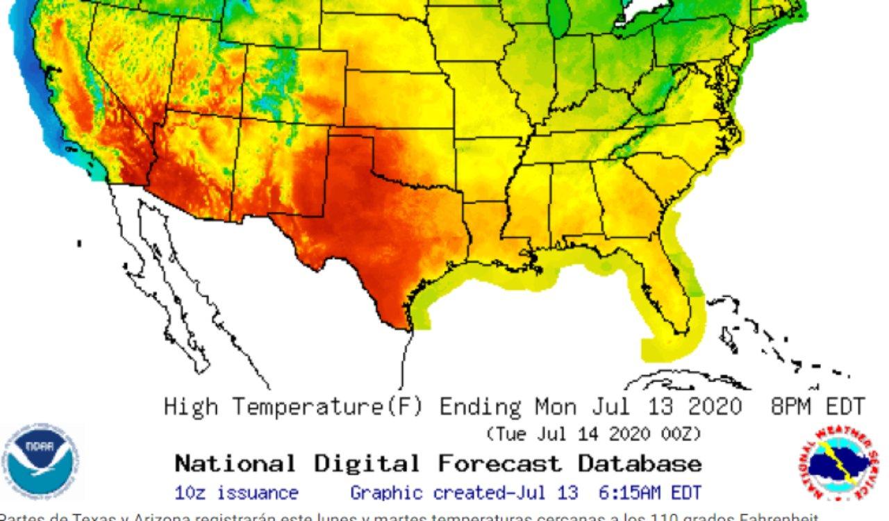 Imagen Principal de Nota: ¡Atención hondureños en Estados Unidos! Ola de calor afecta a Texas y Arizona con temperaturas de hasta  43 grados