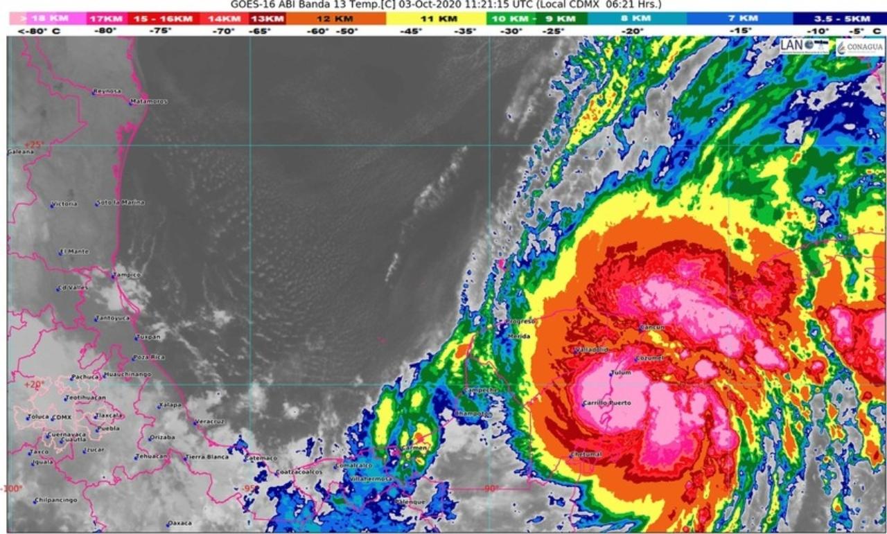 Imagen Principal de Nota: En alerta roja varios municipios de México ante la llegada de la tormenta Gamma