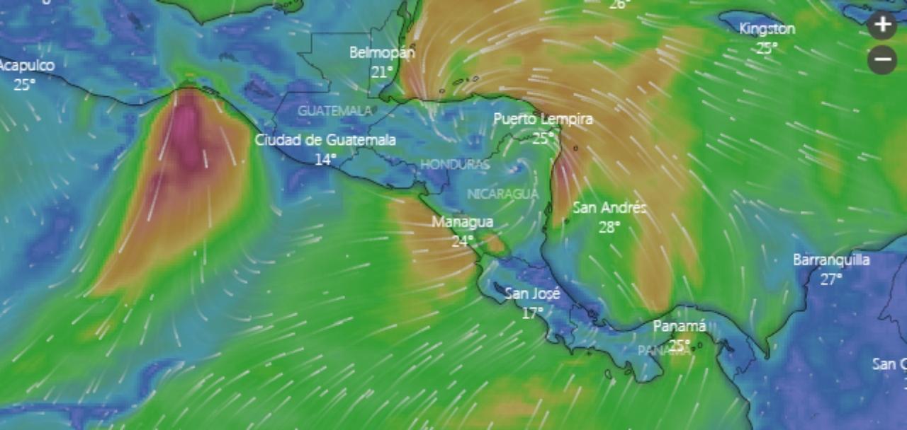 Imagen Principal de Nota: Sigue la trayectoria de la tormenta tropical Eta por Honduras en tiempo real