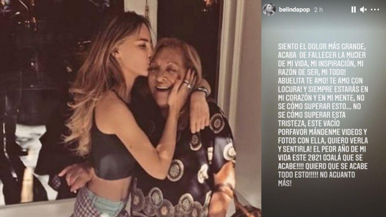 Imagen de Belinda preocupa a sus fans con mensajes tras muerte de su abuelita