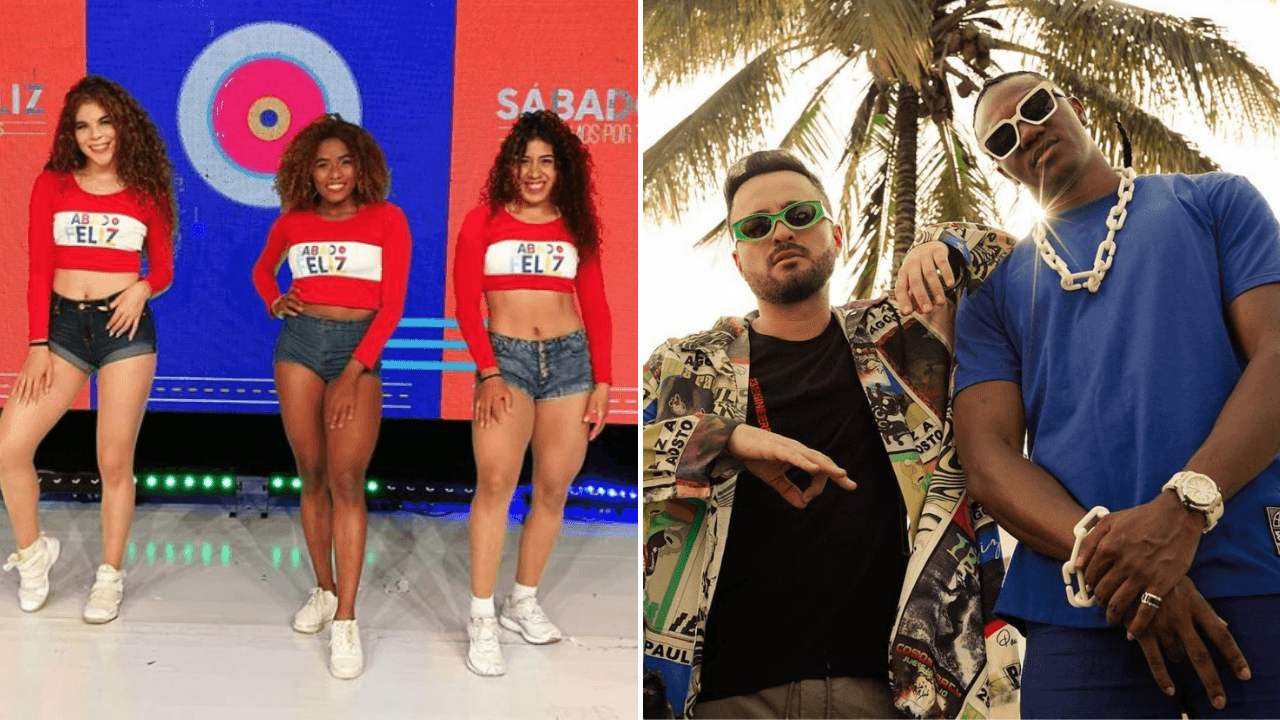 Imagen de Gyzuzmusic y Landafreak enamoraron a las “colochas” de Sábado Feliz con piropos al estilo colombiano
