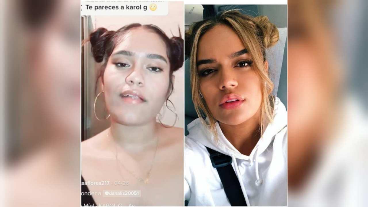 Imagen de Hondureña causa furor en TikTok como la doble de Karol G, ¿se parece?