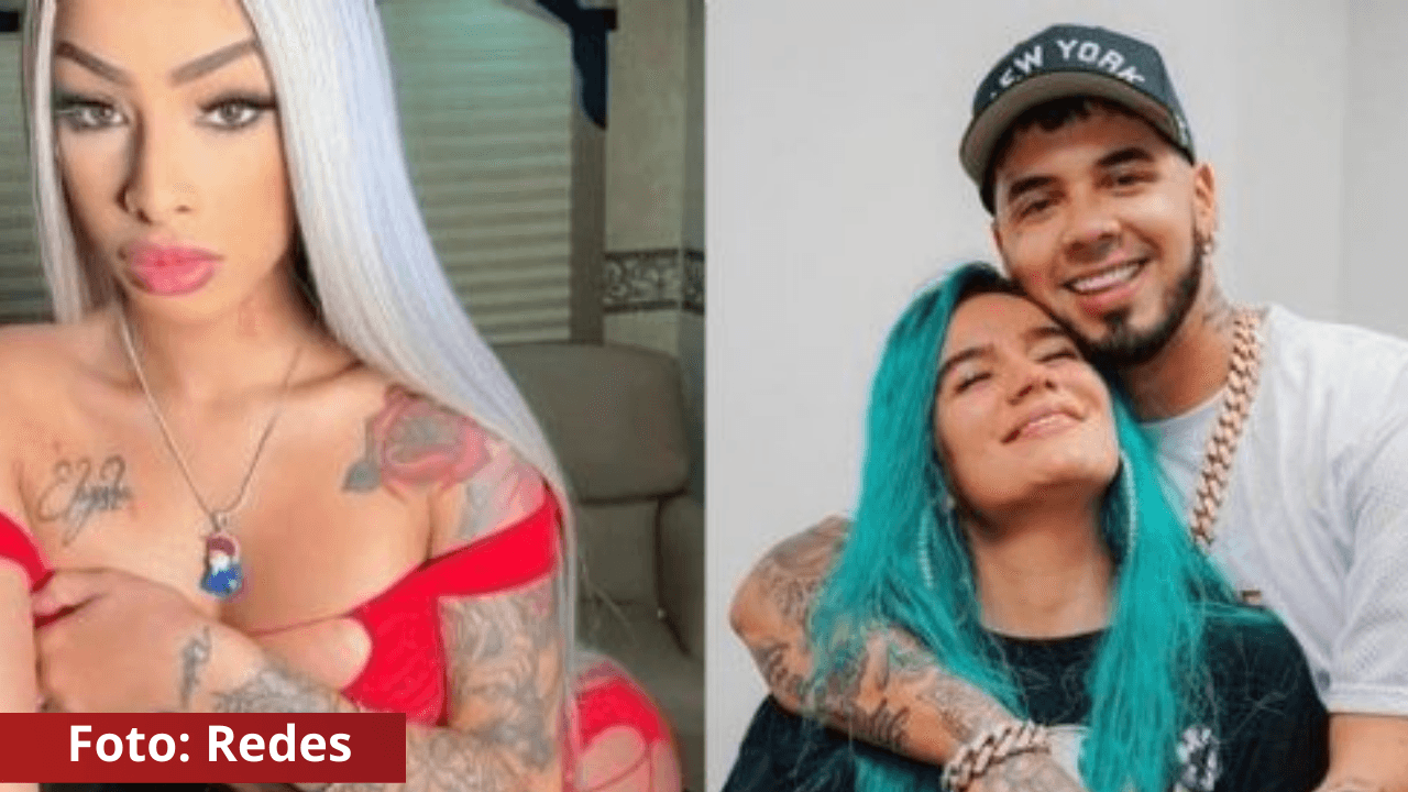 Imagen de Nueva novia de Anuel AA se pintó el pelo en azul como Karol G y le llueven las burlas en redes