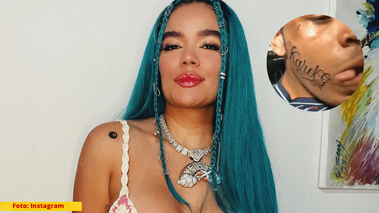 Imagen de ¿Extremo? Fan de Karol G se tatuó el nombre de la Bichota en el rostro y recibe insultos en redes