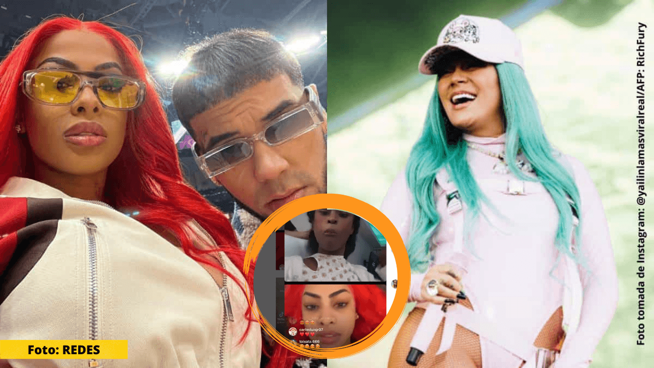 Imagen Principal de Nota: Yailin, novia de  Anuel AA, abandona transmisión en vivo luego que su amiga sonara la canción de Karol G y Becky G