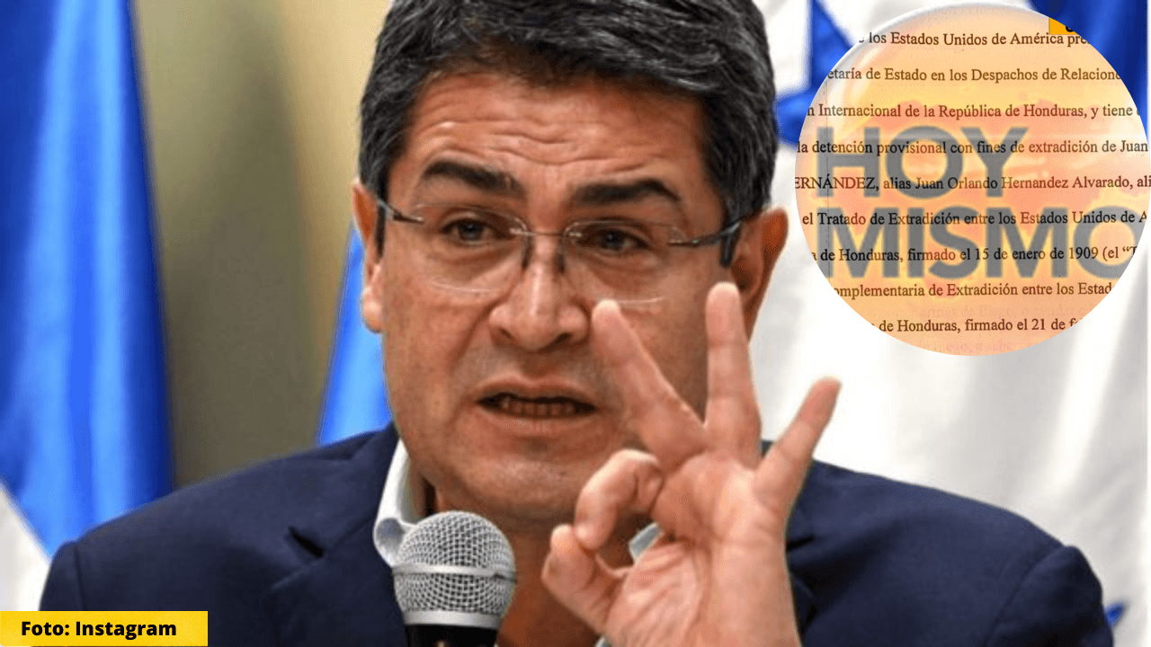 Imagen de Solicitud de extradición por Estados Unidos señala de 4 delitos al expresidente Juan Orlando Hernández