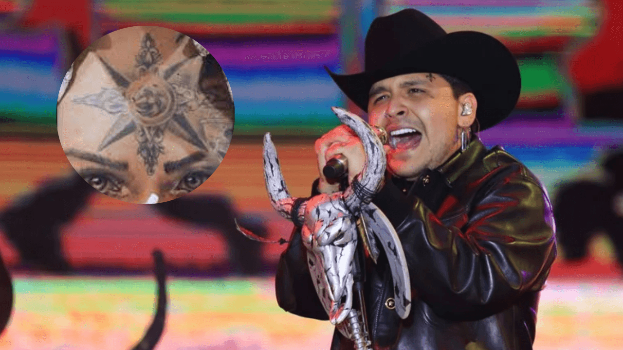 Imagen de Christian Nodal revela el diseño que se realizó para tapar el tatuaje que se hizo en honor a Belinda