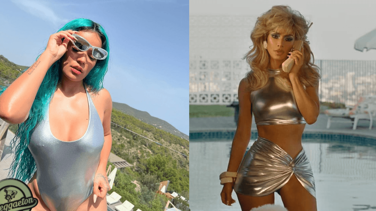 Imagen Principal de Nota: Karol G enamora las redes al posar con sensual traje de baño al estilo Kim Kardashian