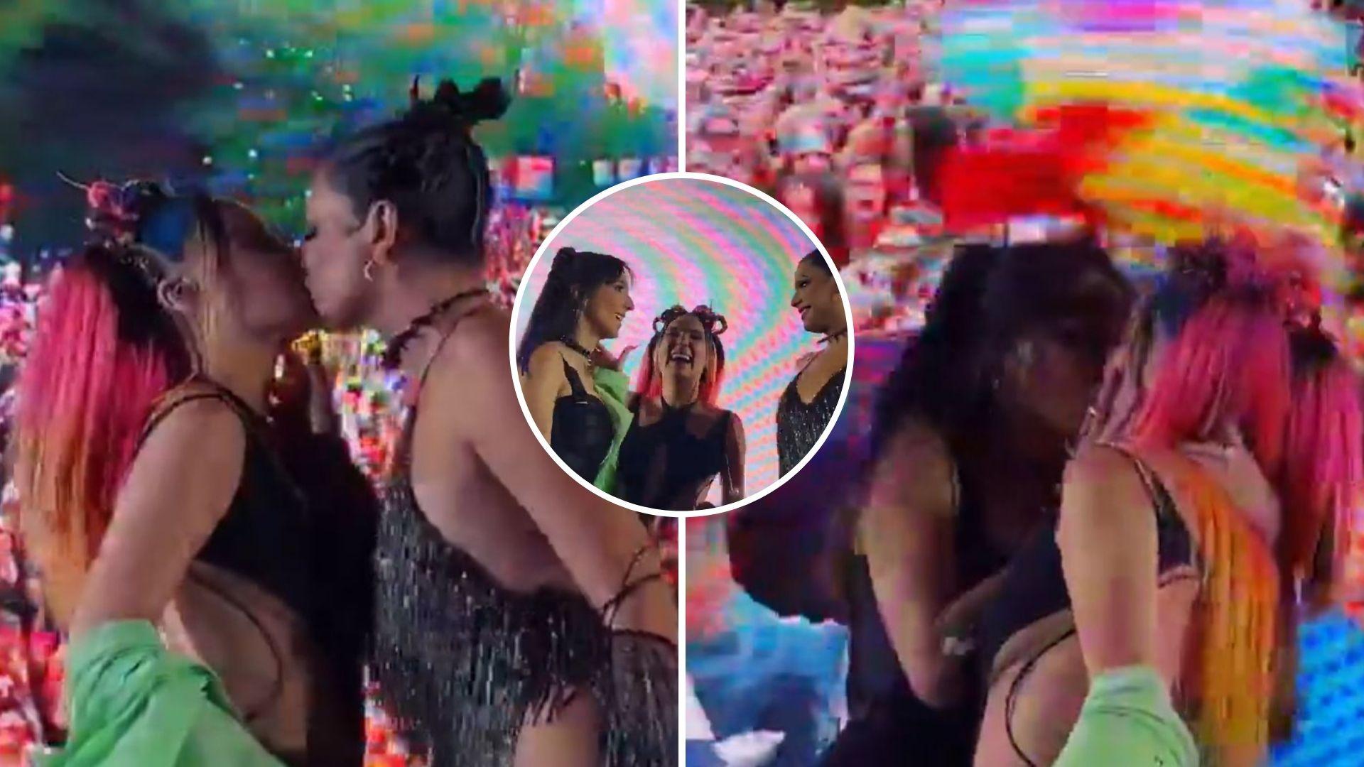 Imagen Principal de Nota: ¿Así se olvida de Nodal? Belinda se besó con dos mujeres en concierto y causó revuelo