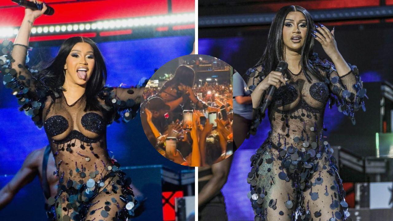 Imagen de Video: Cardi B enloquece y golpea con el micrófono a un fanático en pleno concierto