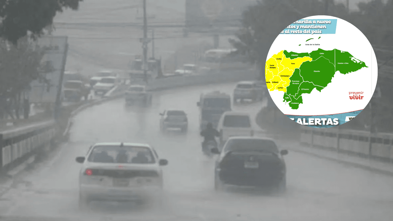 Imagen de Por 48 horas decretan alerta amarilla en 9 departamentos, el resto del país permanecen en alerta verde