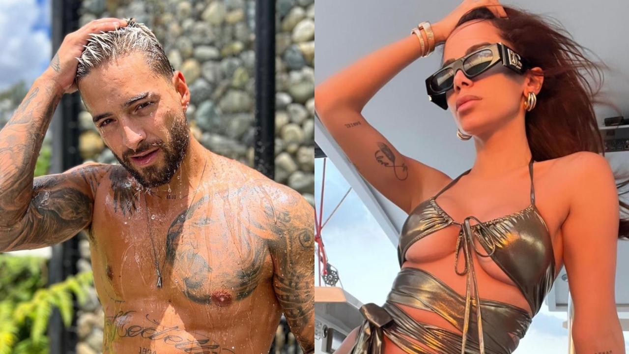 Imagen Principal de Nota: Maluma y Anitta se cubren con una sola toalla y comparten atrevido vídeo en redes