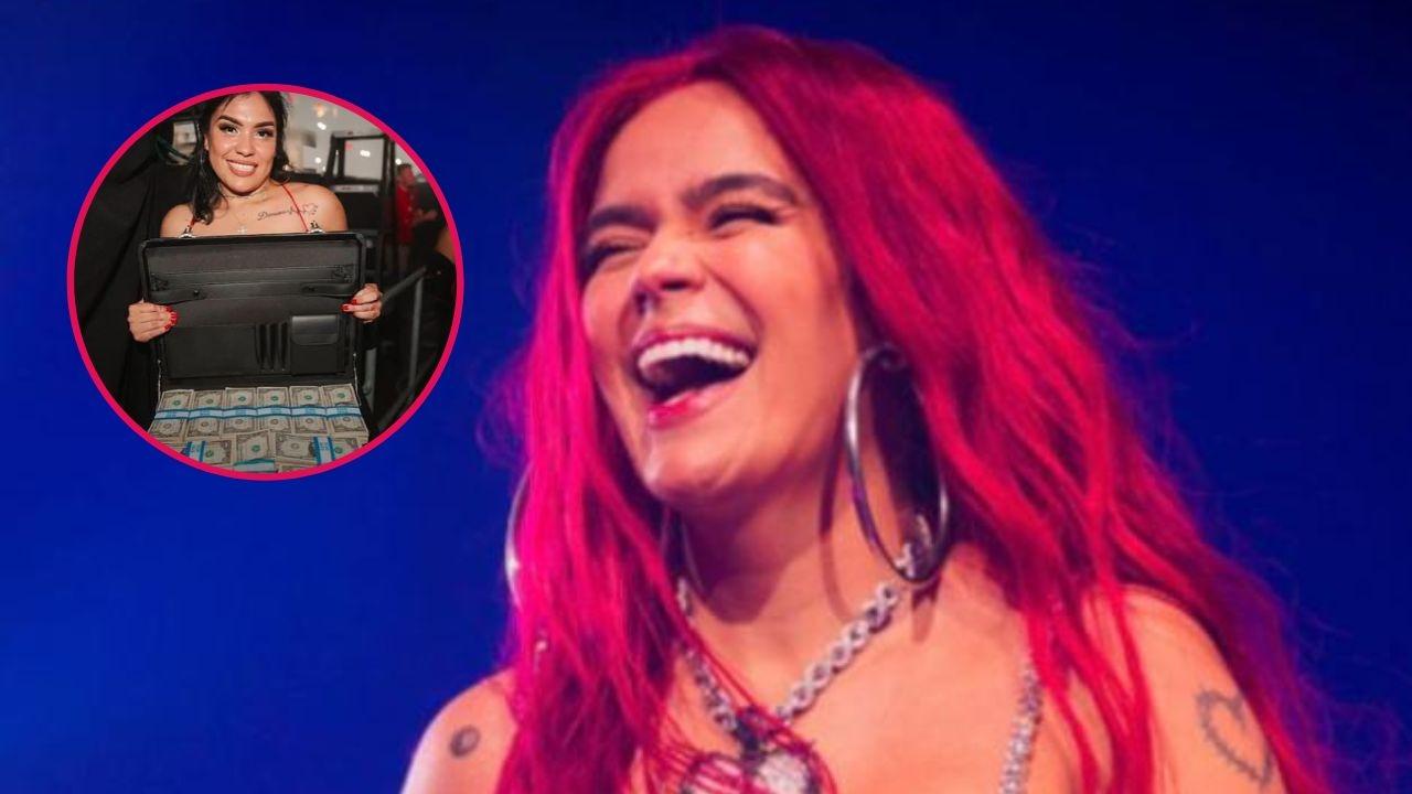 Imagen de Karol G sorprendió a un fan regalando un maletín lleno de dólares en su concierto