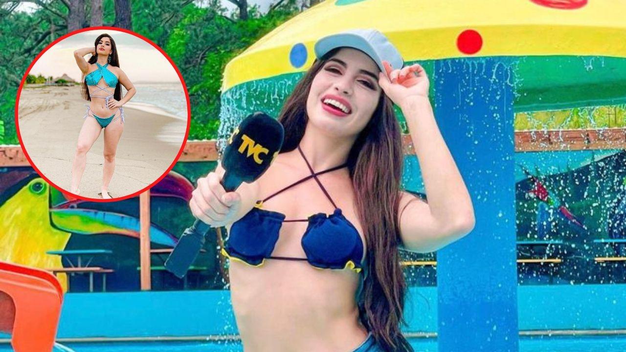 Imagen de Yariela García presume su cuerpazo con traje de baño inspirado en los colores de la bandera de Honduras
