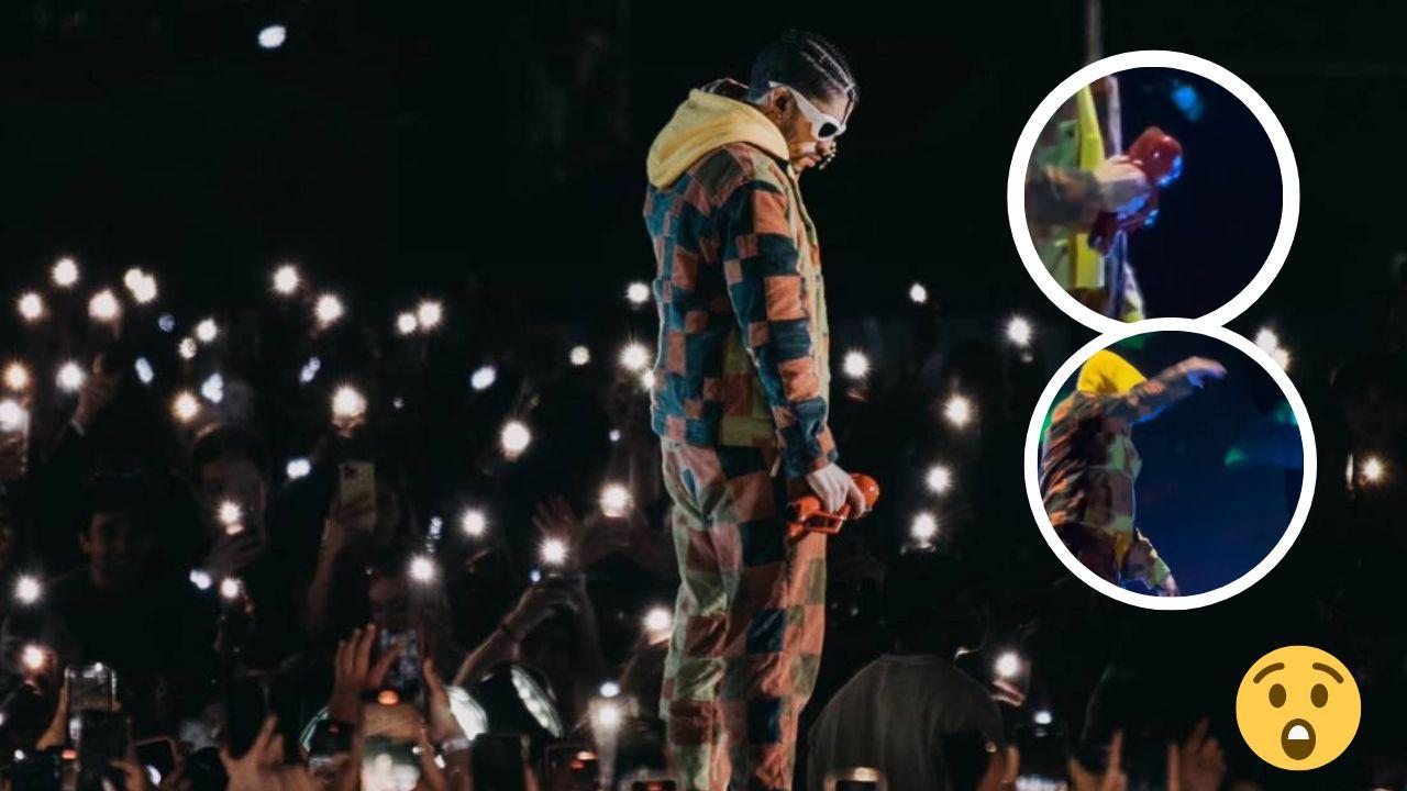 Imagen de ¿Se molestó? Bad Bunny lanzó micrófono a la producción en pleno concierto