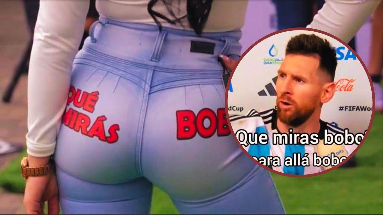 Imagen de '¿Qué mirás bobo?': Frase viral de Messi causa revuelo en jeans