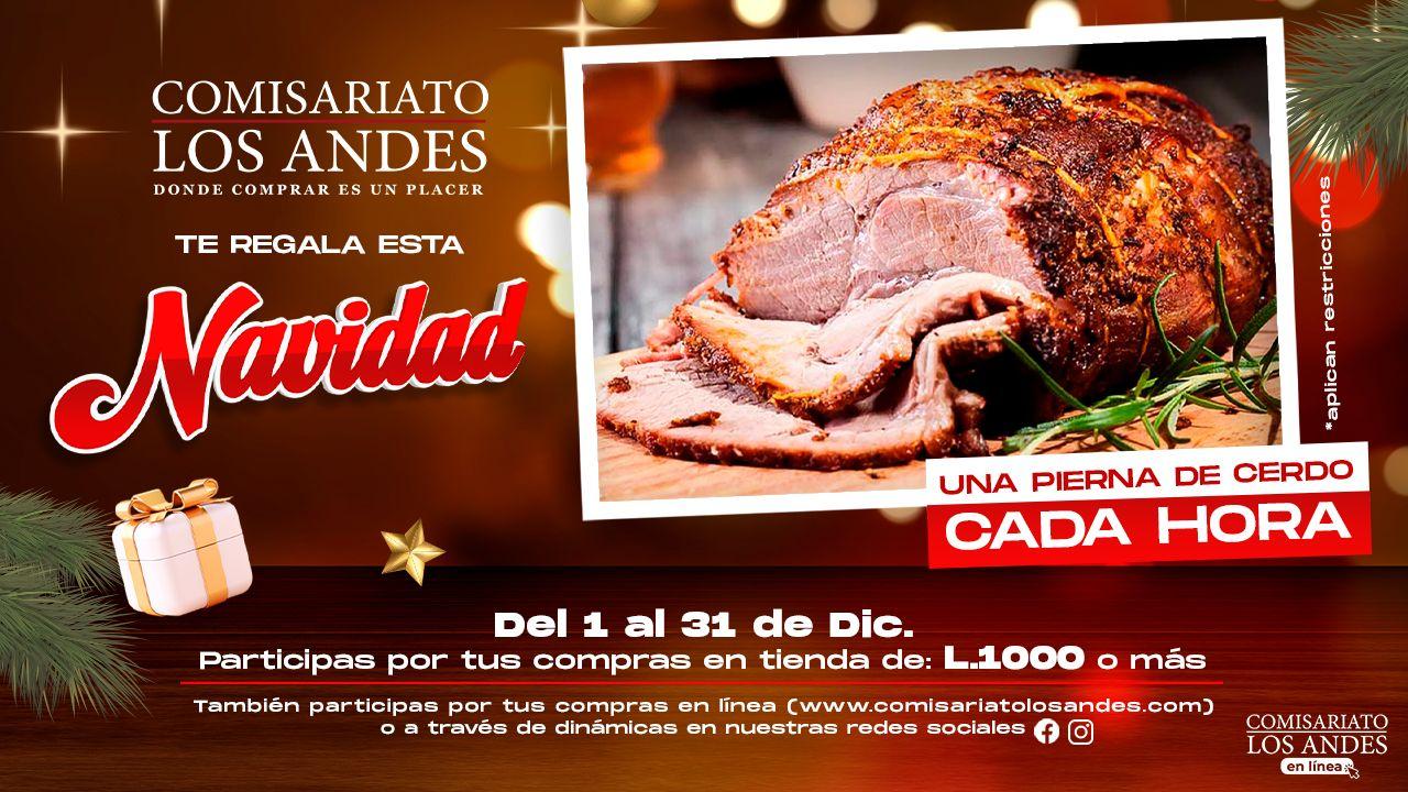 Imagen Principal de Nota: Comisariato los Andes te regala esta navidad una pierna de cerdo cada hora