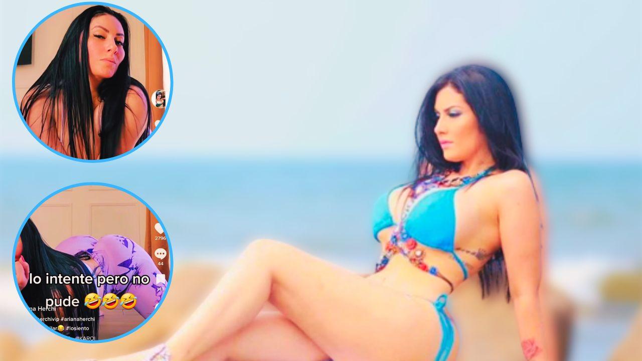Imagen de Ariana Herchi se tiró al piso para recrear candente baile de Shakira y Karol G