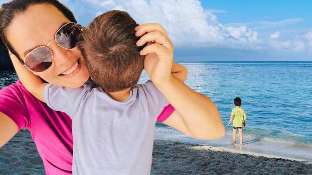 Imagen Principal de Nota: 'Luca en Roatán': Carmen Boquín trajo a su hijo por primera vez a Honduras