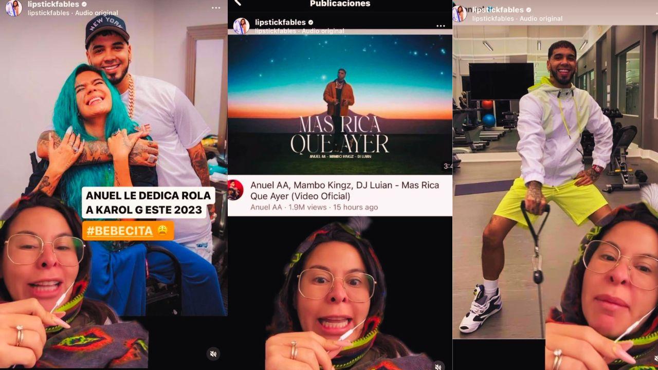 Imagen de 'Anuel ya no llora, Anuel factura': 'Lipstickfables'  sobre canción del puertorriqueño