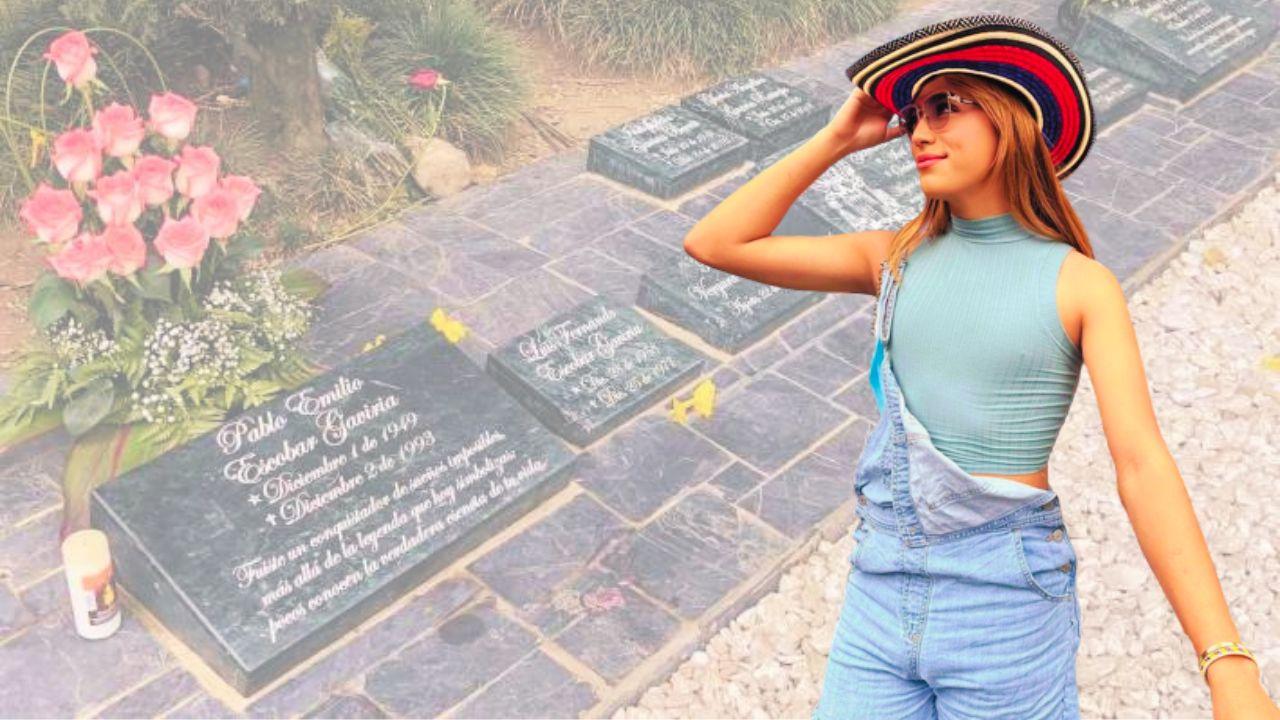 Imagen de ‘La Bicha Catracha’ visitó la tumba de Pablo Escobar en Colombia