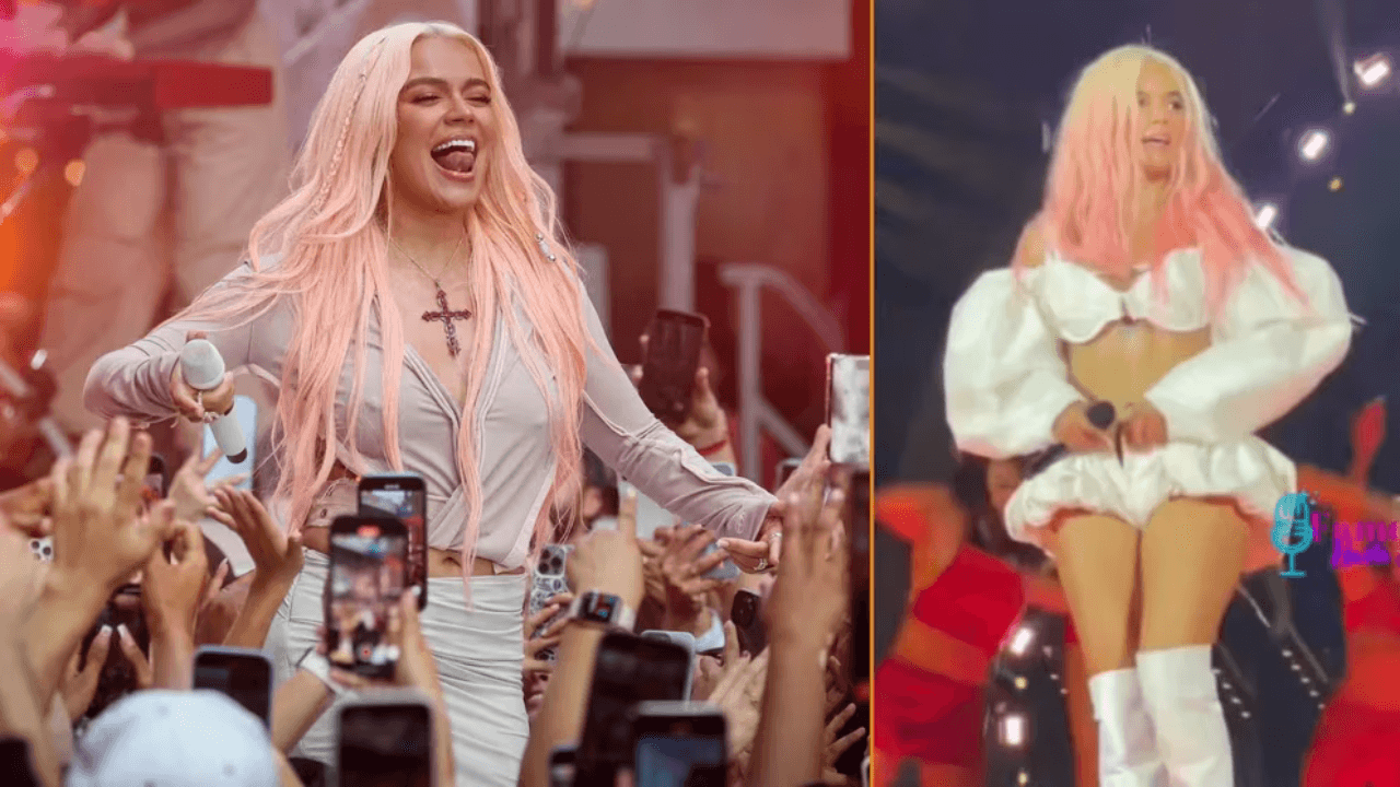Imagen Principal de Nota: Karol G mostró de más en pleno concierto cuando se le abrió la falda