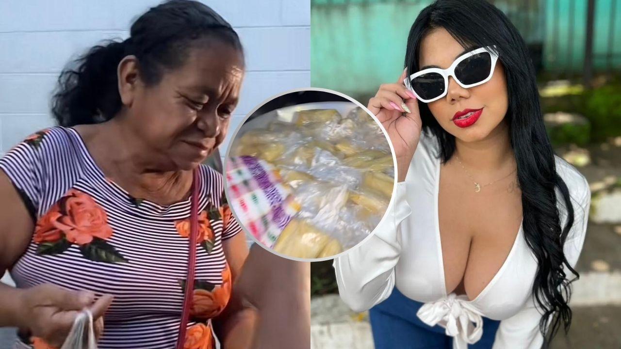 Imagen de 'Dios los bendiga': vendedora salvadoreña regala tamales a los más necesitados