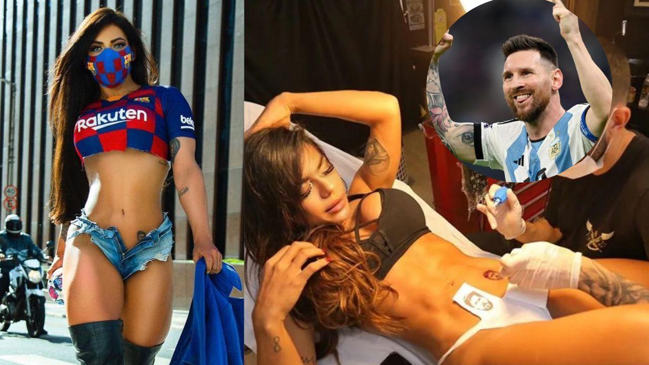 Imagen de Suszy Cortez muestra sus tatuajes en honor a Messi ¿Cuántos y dónde los tiene?