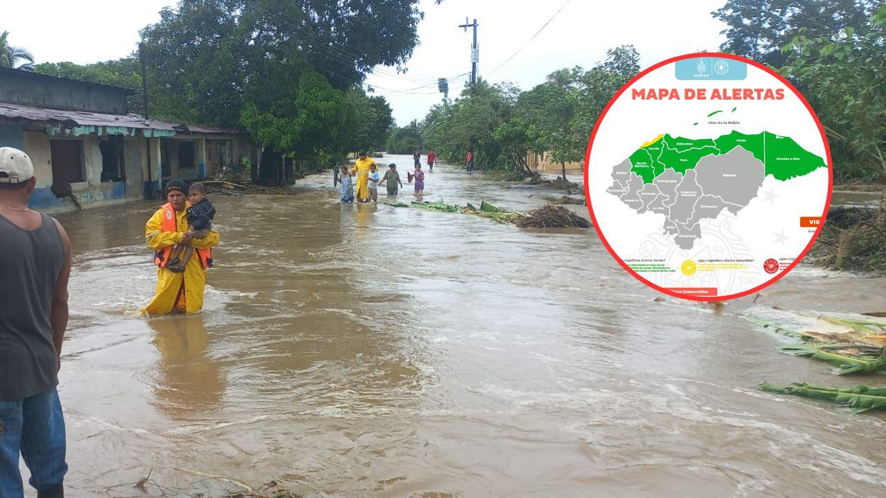 Imagen de Elevan a alerta amarilla a Omoa por fuertes lluvias e inundaciones