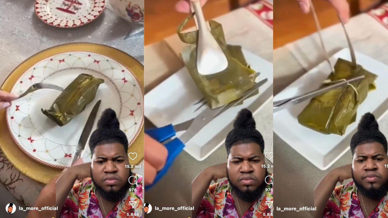 Imagen de 'Ya se heló: ‘La More’ se desesperó al ver ‘protocolo’ para comerse un tamal; así lo resolvió