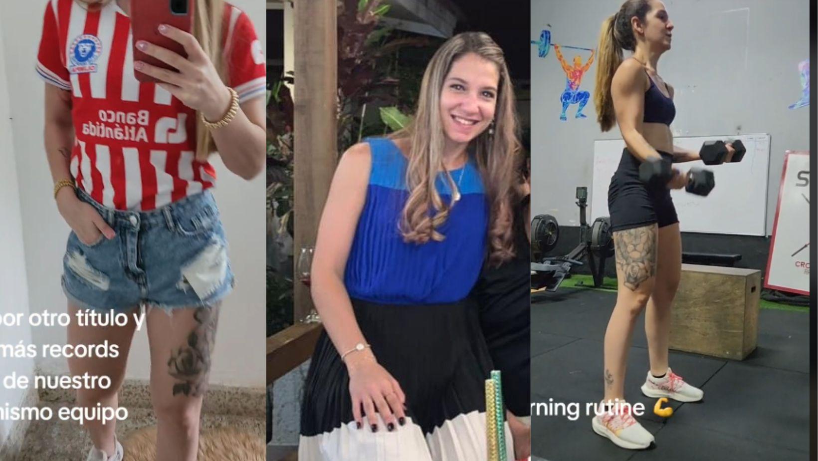 Imagen de Bella hondureña eterniza el triunfo del Olimpia con un atractivo tatuaje