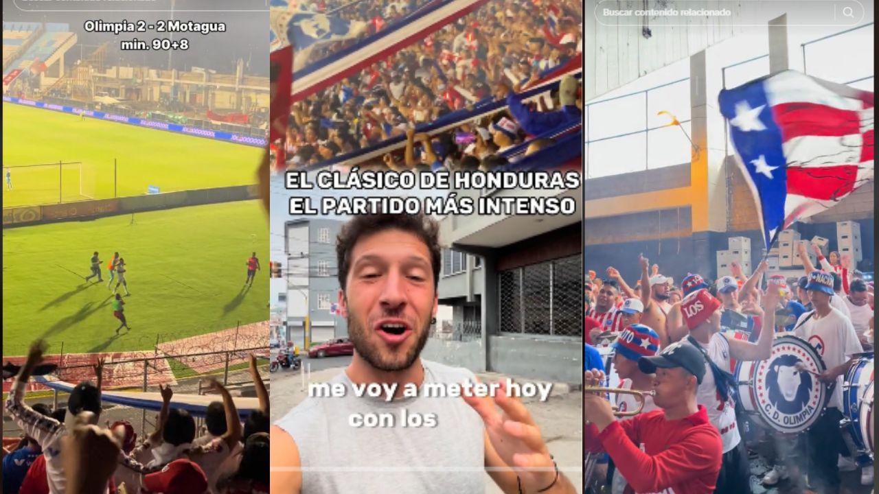 Imagen Principal de Nota: Tiktoker español vive una experiencia épica al sumergirse en el clásico Olimpia vs Motagua con 'La Ultra Fiel'