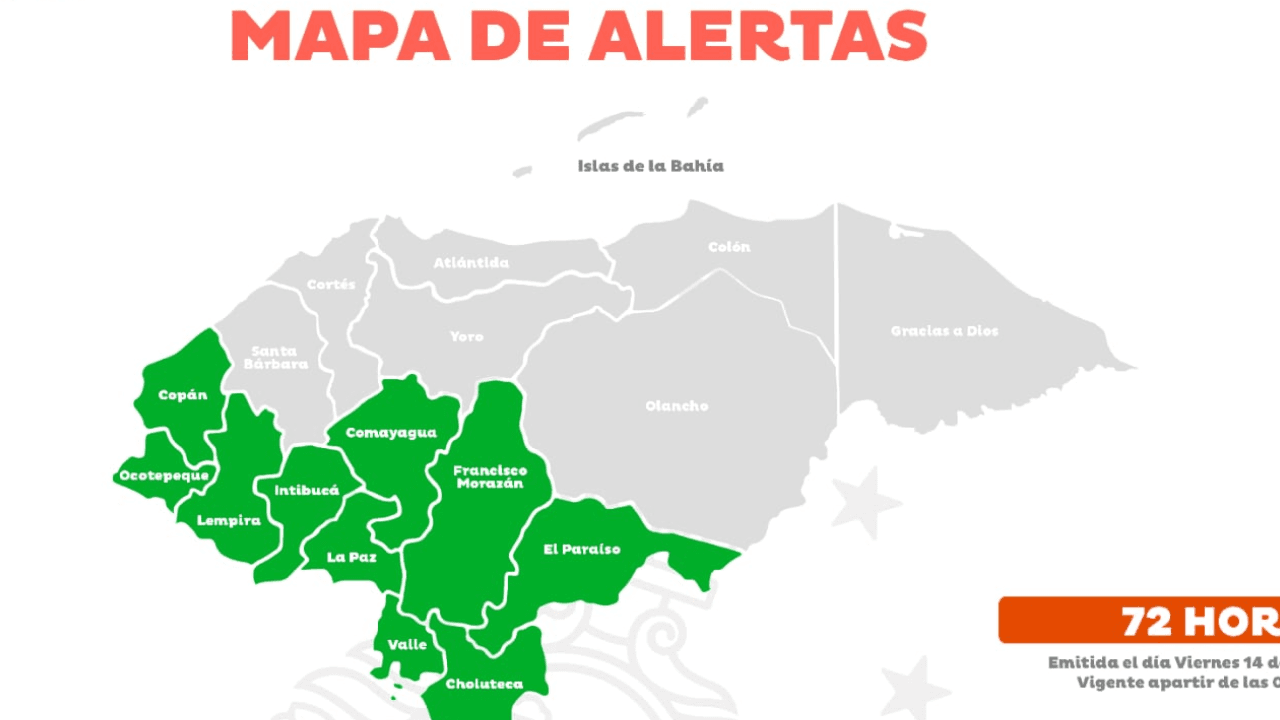 Imagen Principal de Nota: Alerta verde por lluvias en 10 departamentos de Honduras