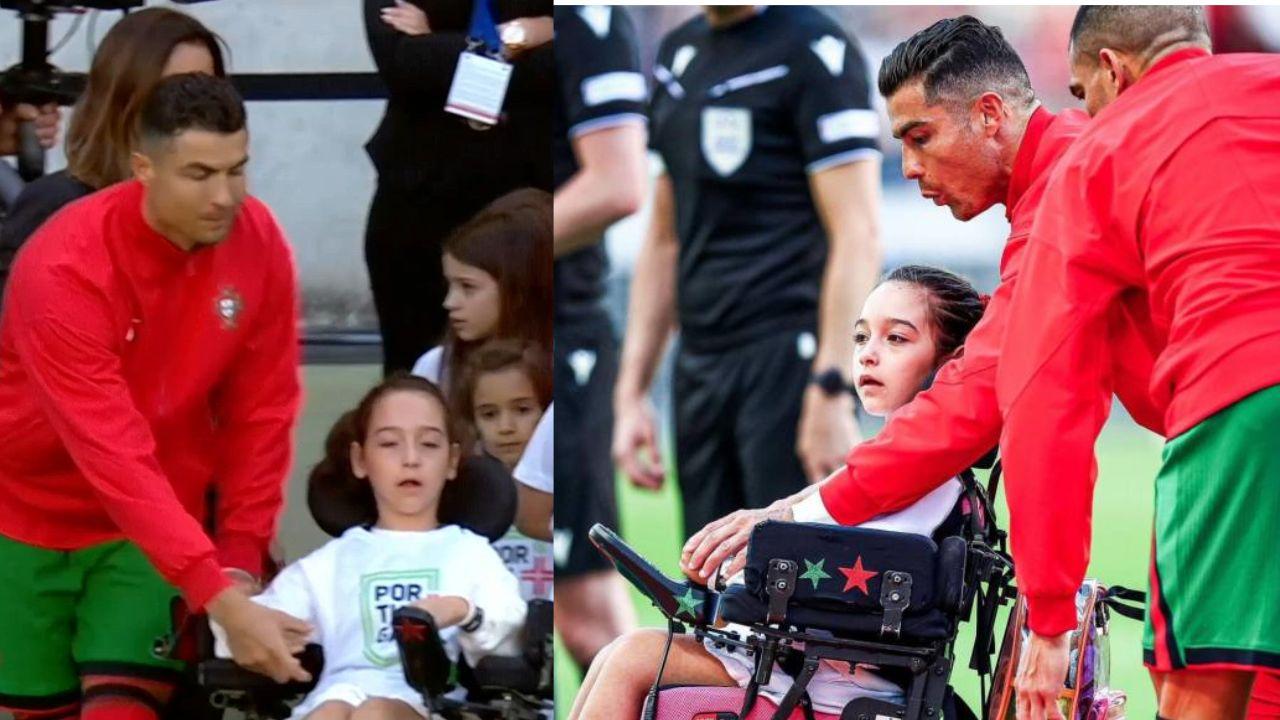 Imagen de Cristiano Ronaldo enternece con emotivo gesto a niña con esclerosis múltiple en la previa del Portugal vs. Irlanda