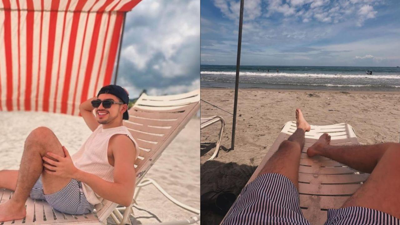 Imagen Principal de Nota: César Enamorado posa sus abdominales en la playa de Tela