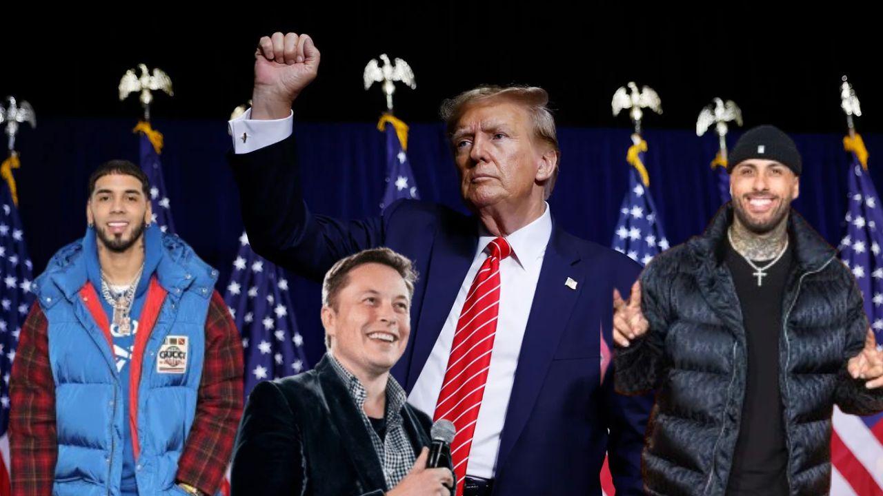 Imagen Principal de Nota: Famosos que apoyan a Donald Trump en las elecciones de EE.UU. 2024: de Elon Musk, Anuel AA y Nicky Jam