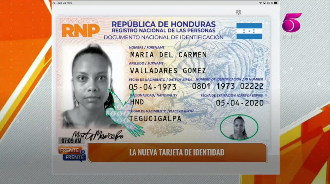 Imagen Principal de Nota: Así será la nueva tarjeta de identidad en Honduras, según el RNP