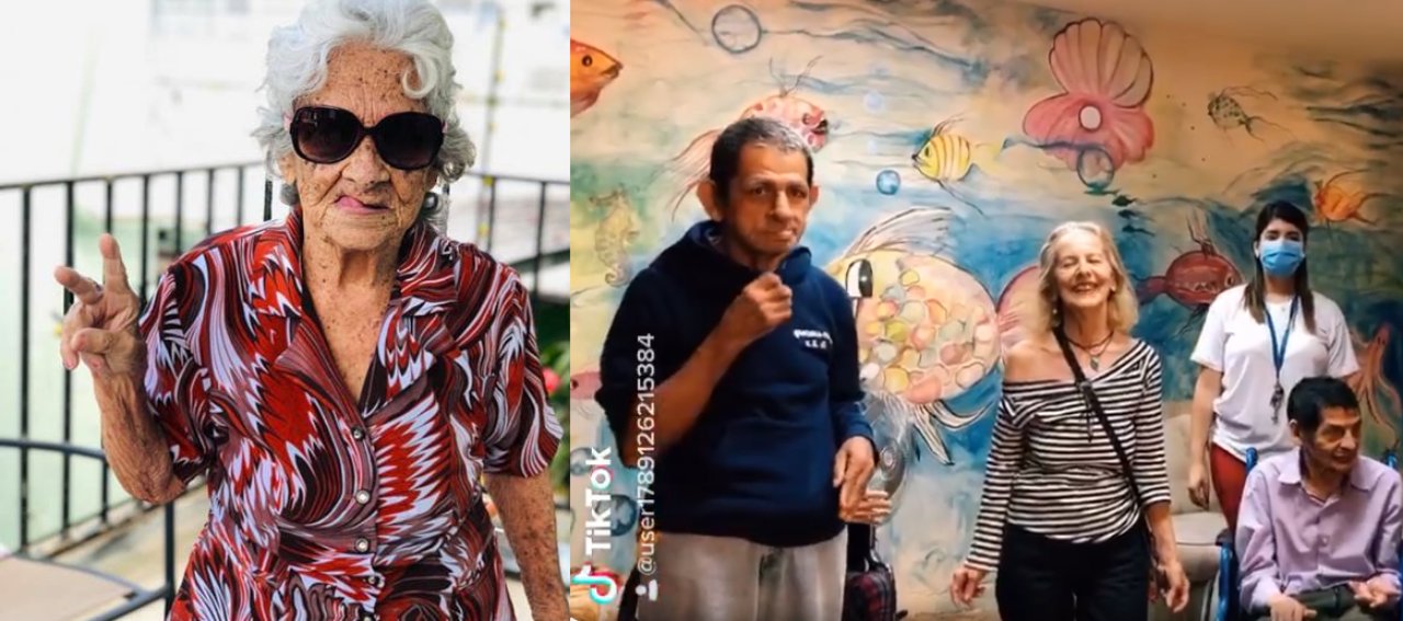 Imagen Principal de Nota: ¡Qué ternura! Abuelitos del asilo Hilos de Plata protagonizan los vídeos más divertidos en TikTok