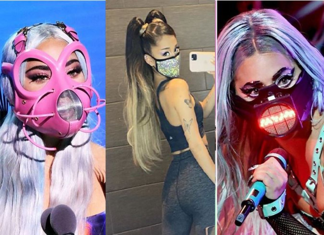 Imagen Principal de Nota: Los excéntricos tapabocas de Lady Gaga y Ariana Grande que causaron furor en redes
