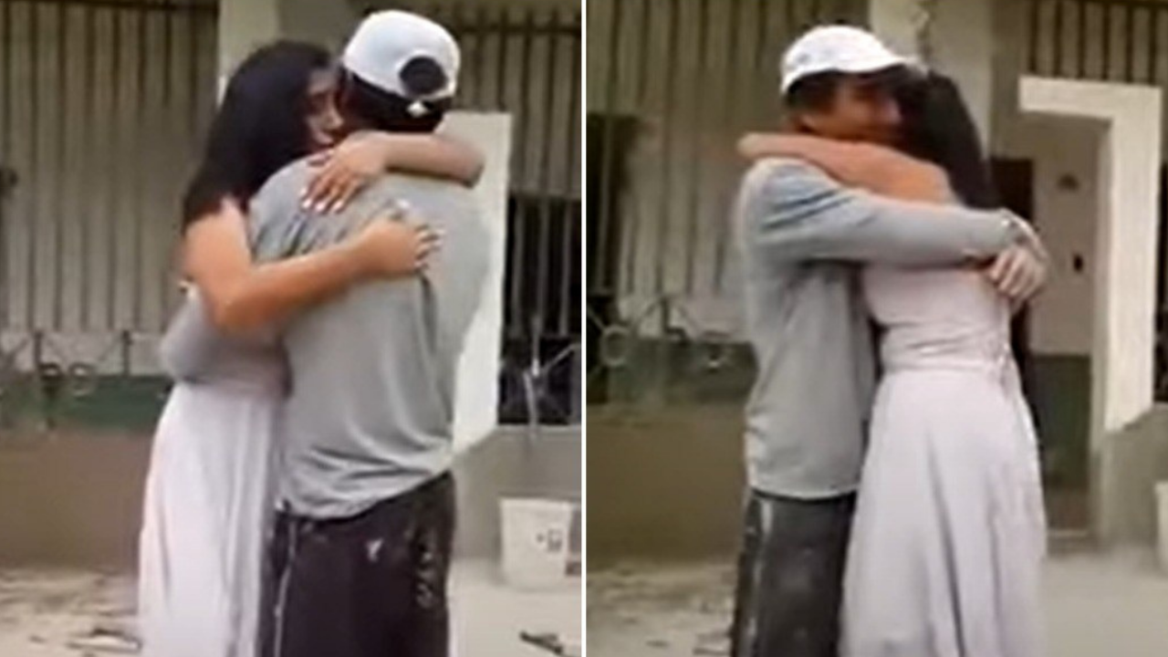 Imagen de Una quinceañera sorprende a su padre albañil en el trabajo para bailar el vals, mira el video