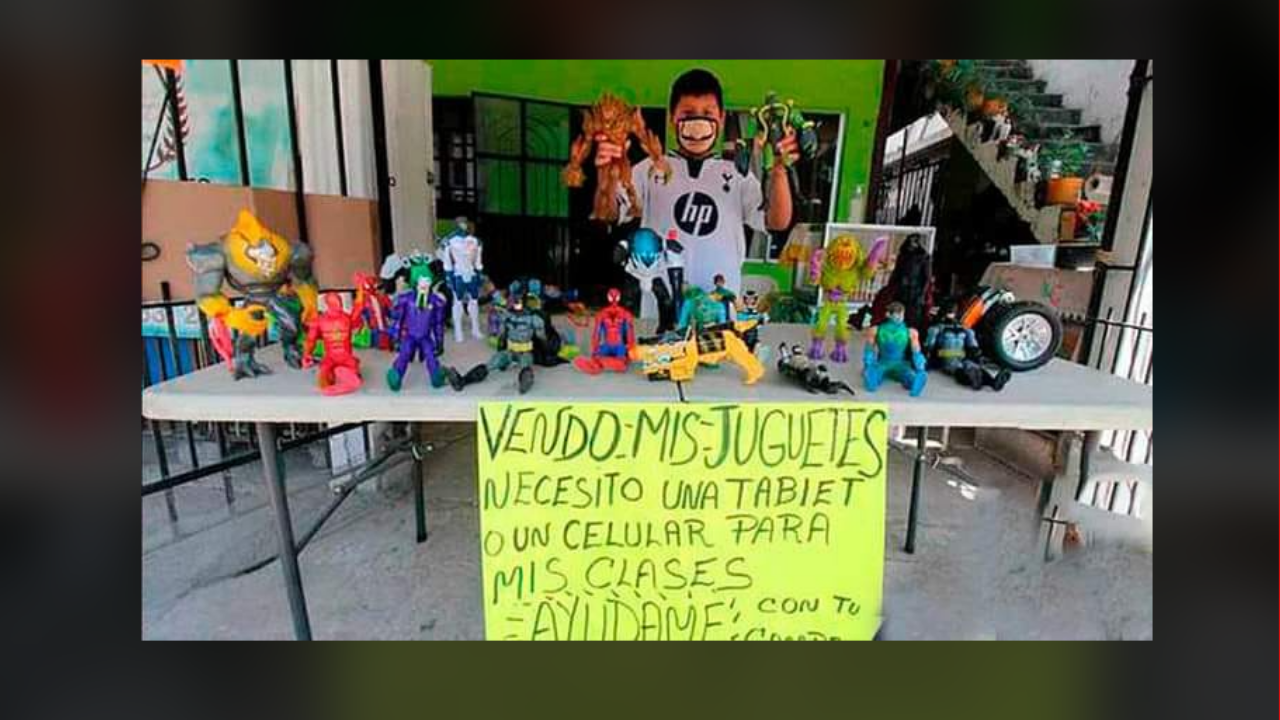 Imagen Principal de Nota: Niño mexicano vendió sus juguetes para comprarse una tablet y así recibir clases, mira su historia
