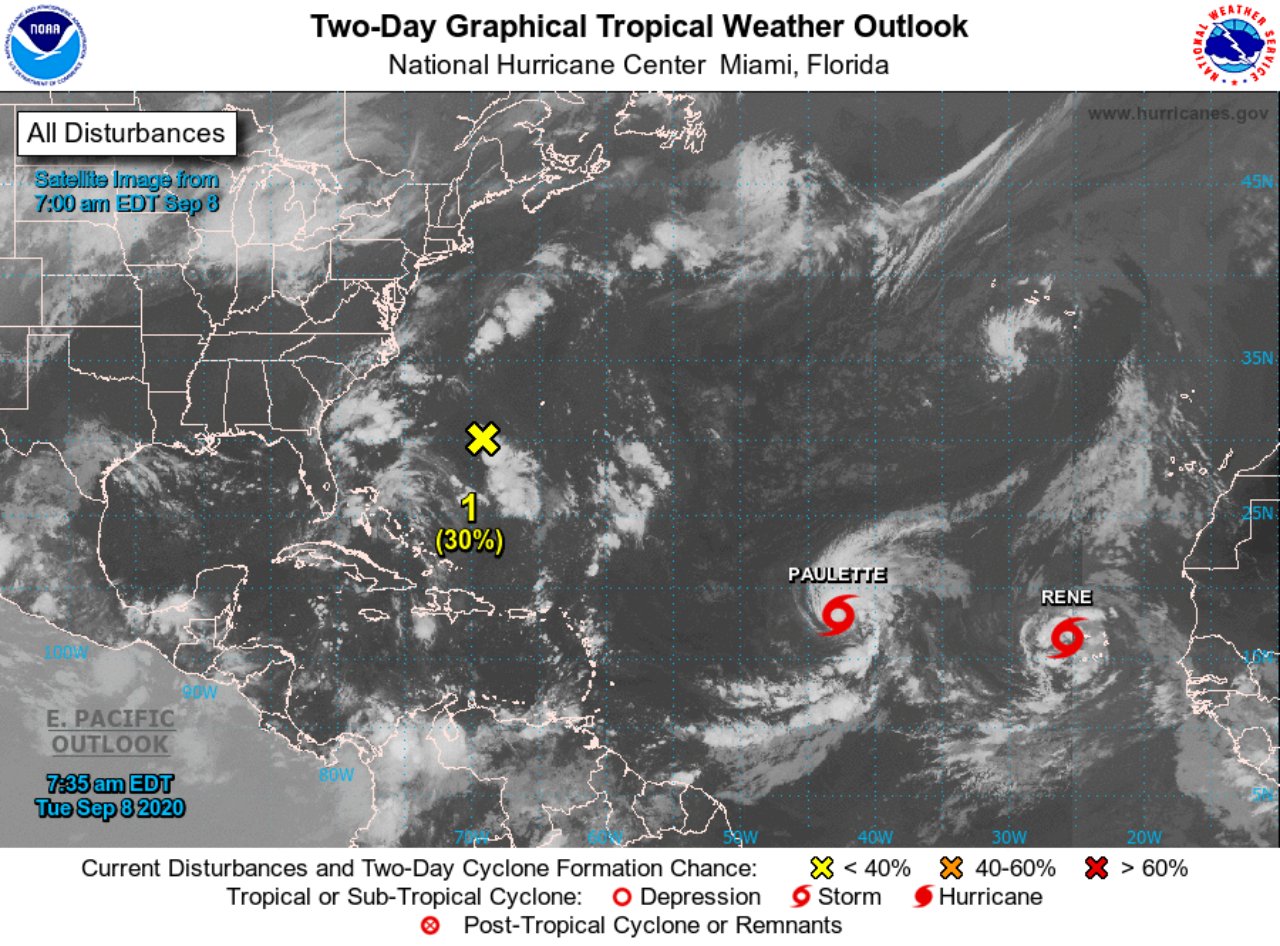 Imagen Principal de Nota: Se forman Paulette y Rene en el Atlántico, dos tormentas tropicales que dejarán fuertes lluvias en Honduras