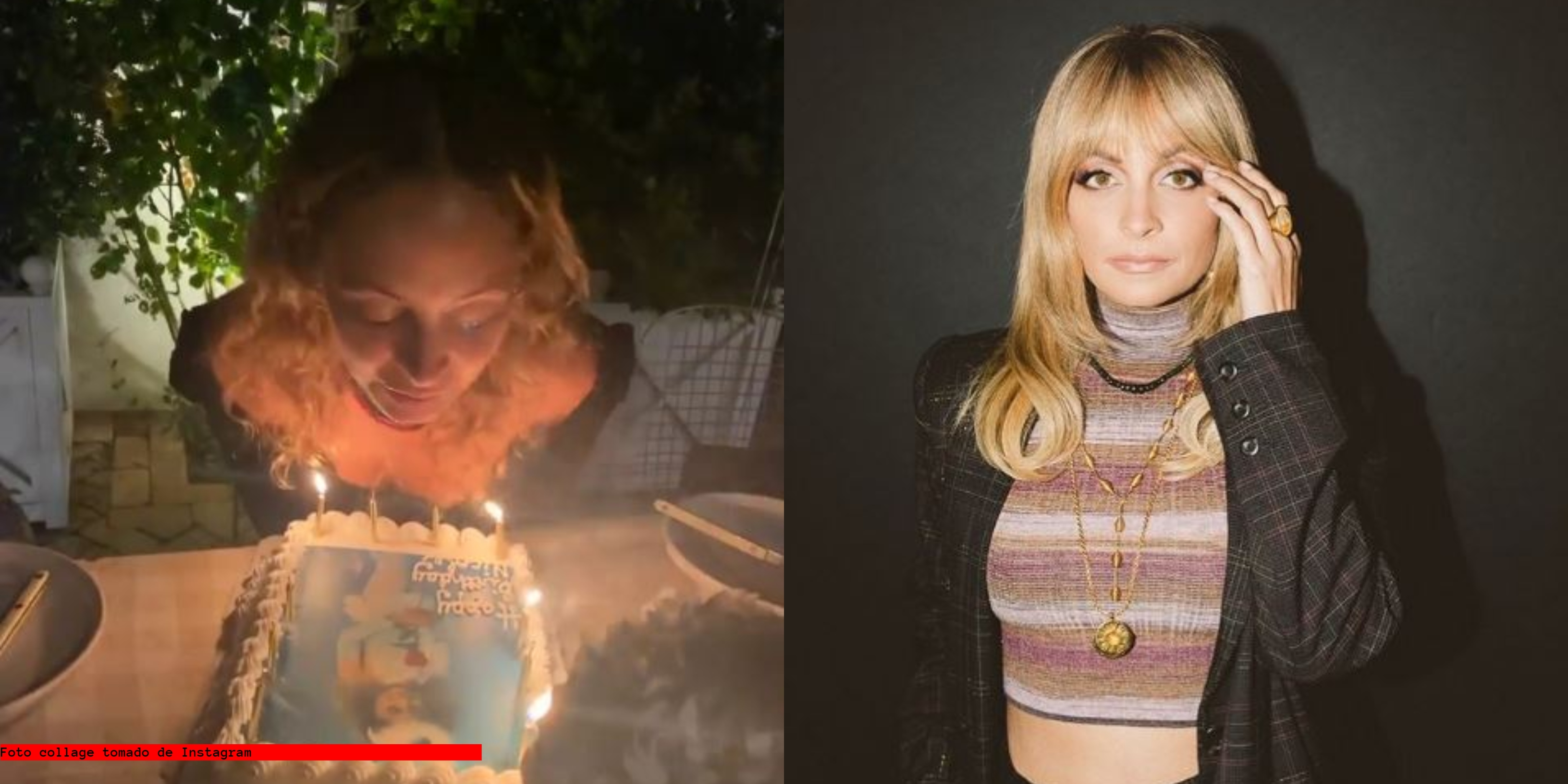 ¡Impactante! El pelo de Nicole Richie se quema mientras sopla las velas de su pastel de cumpleaños