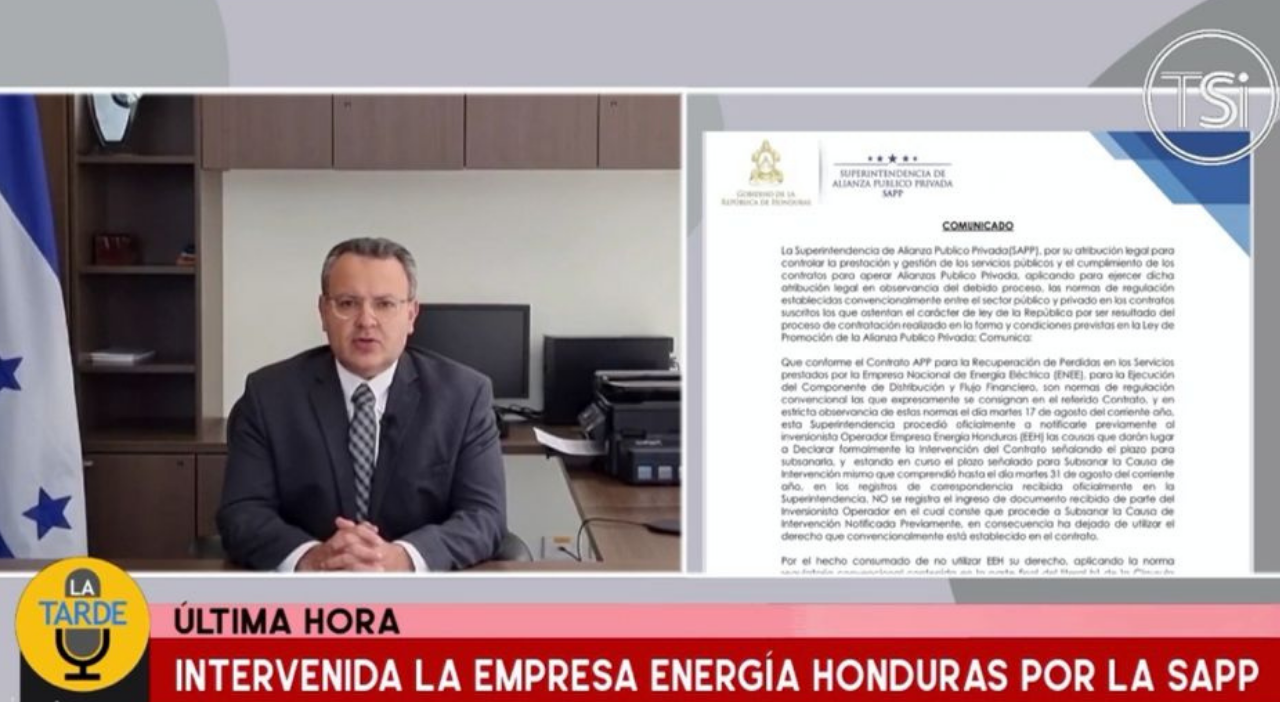 Imagen Principal de Nota: SAPP confirma intervención la Empresa Energía Honduras