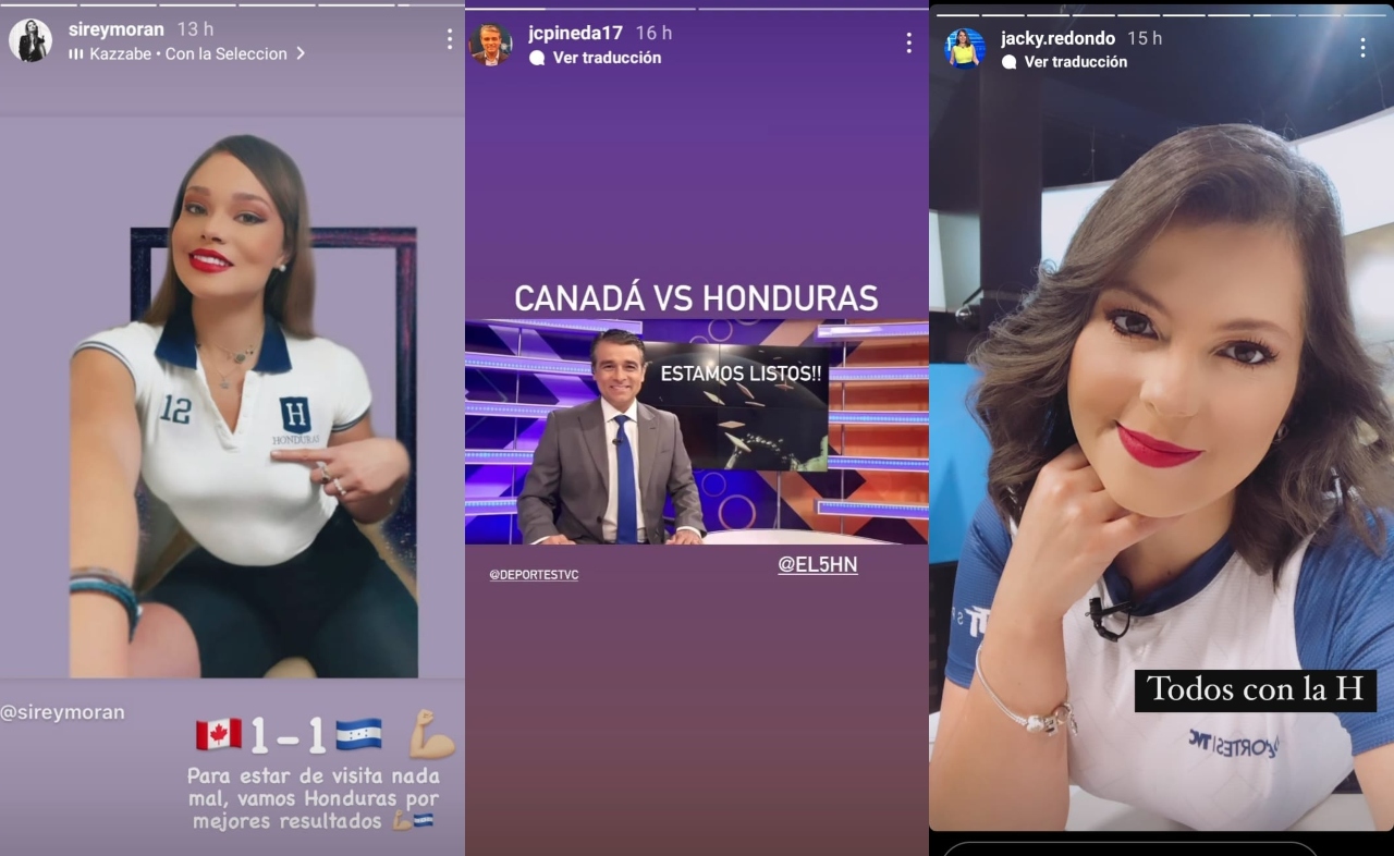 Imagen Principal de Nota: Así lucieron la camiseta de la ‘H’ los talentos de Televicentro y disfrutaron el partido Honduras vs Canadá
