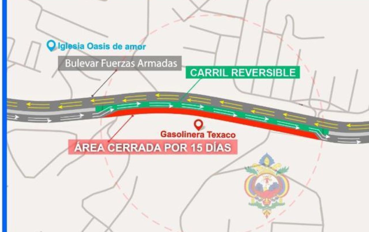 Imagen de ¡Atención capitalino! Bulevar Fuerzas Armadas estará cerrado durante 15 días
