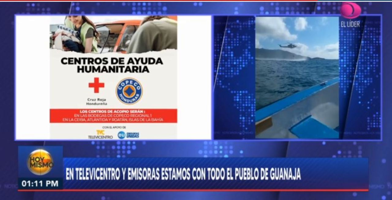 Imagen Principal de Nota: Televicentro, Emisoras Unidas, la Cruz Roja, CEPUDO y COPECO,  unidos por Guanaja