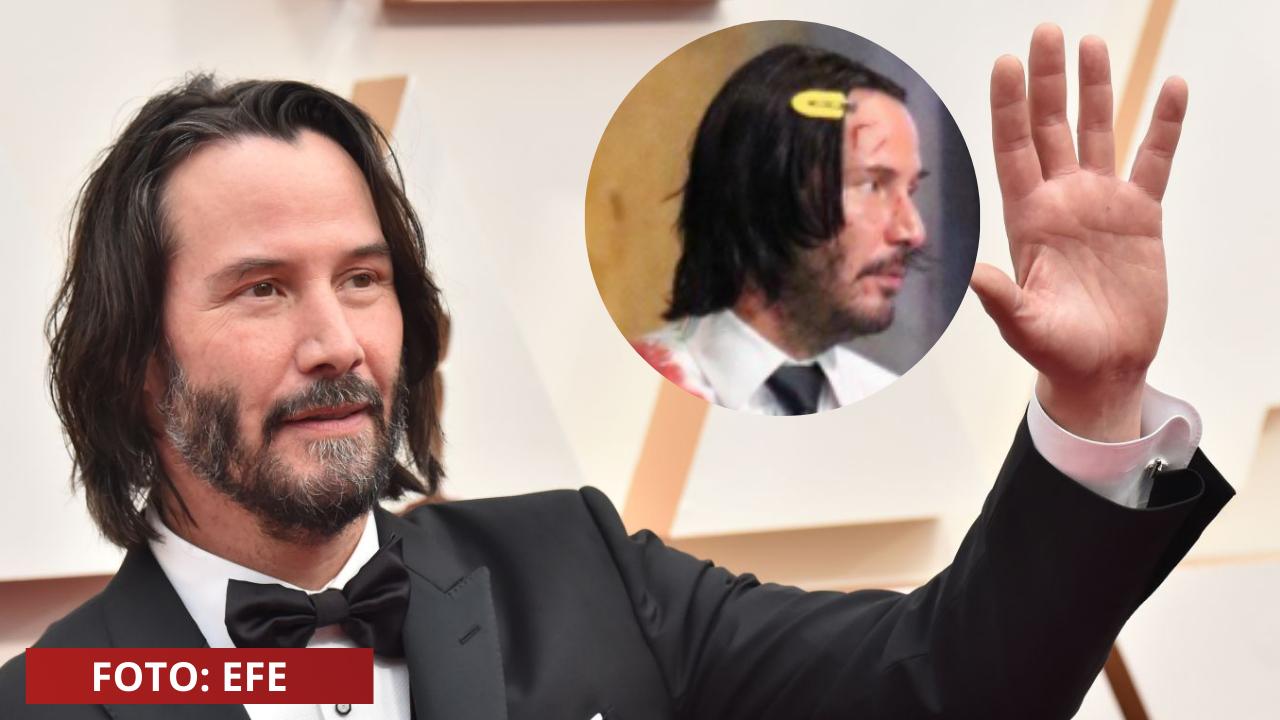 Imagen de Keanu Reeves sorprende con nuevo look al usar  ganchitos de pelo