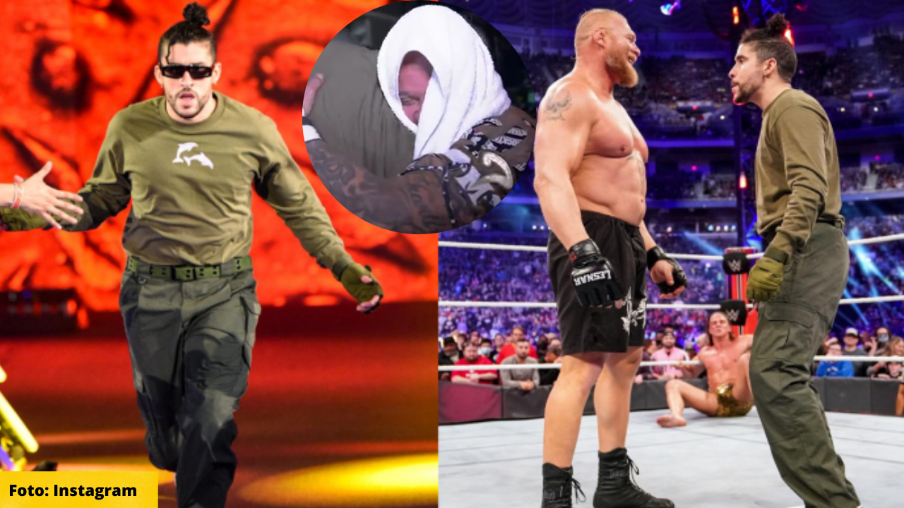 Imagen de Bad Bunny  recibe la máscara de Rey Mysterio tras su participación en la WWE, así fue su épico encuentro