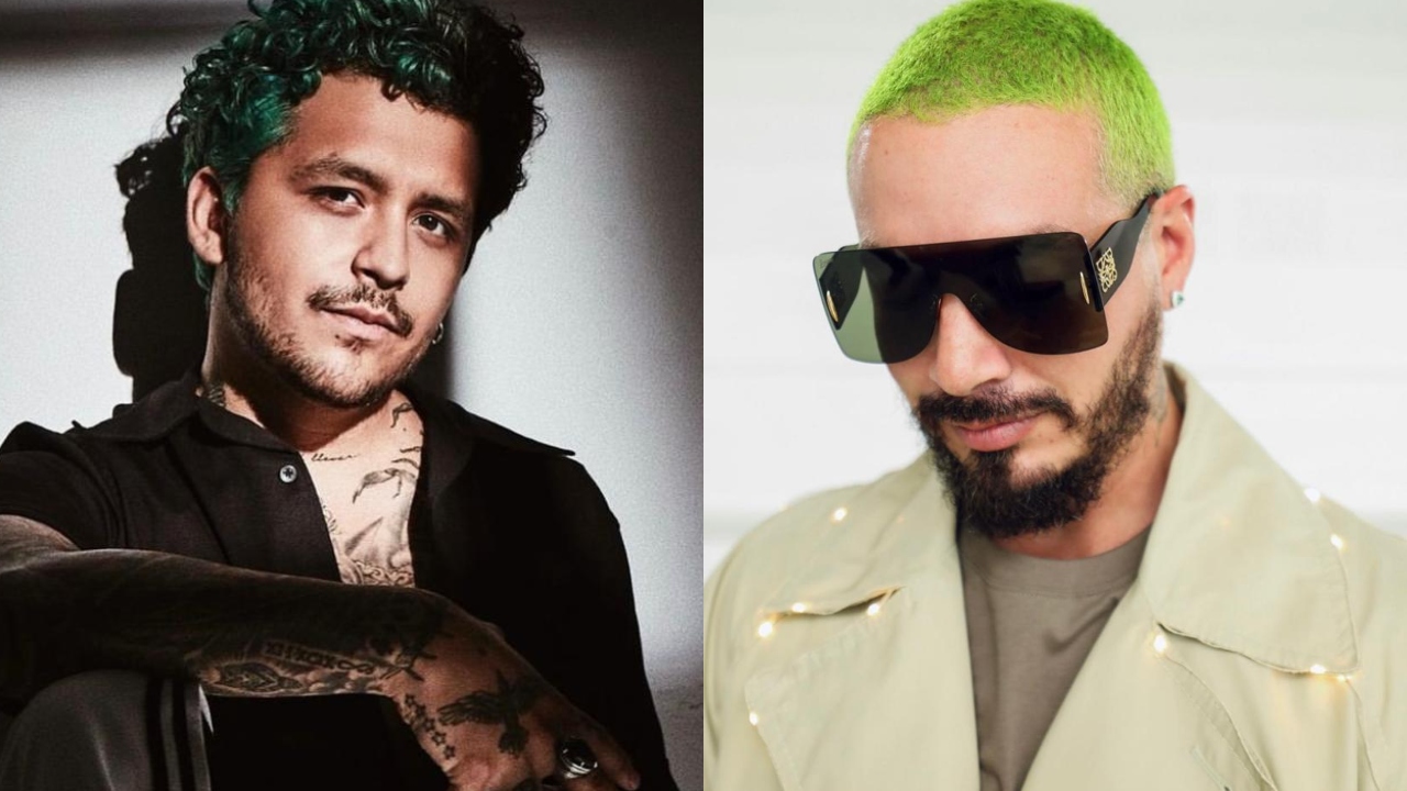 Imagen Principal de Nota: '¿Nodal, eres tú?' Christian Nodal y J Balvin pasaron de cabello rubio a verde y los comparan otra vez
